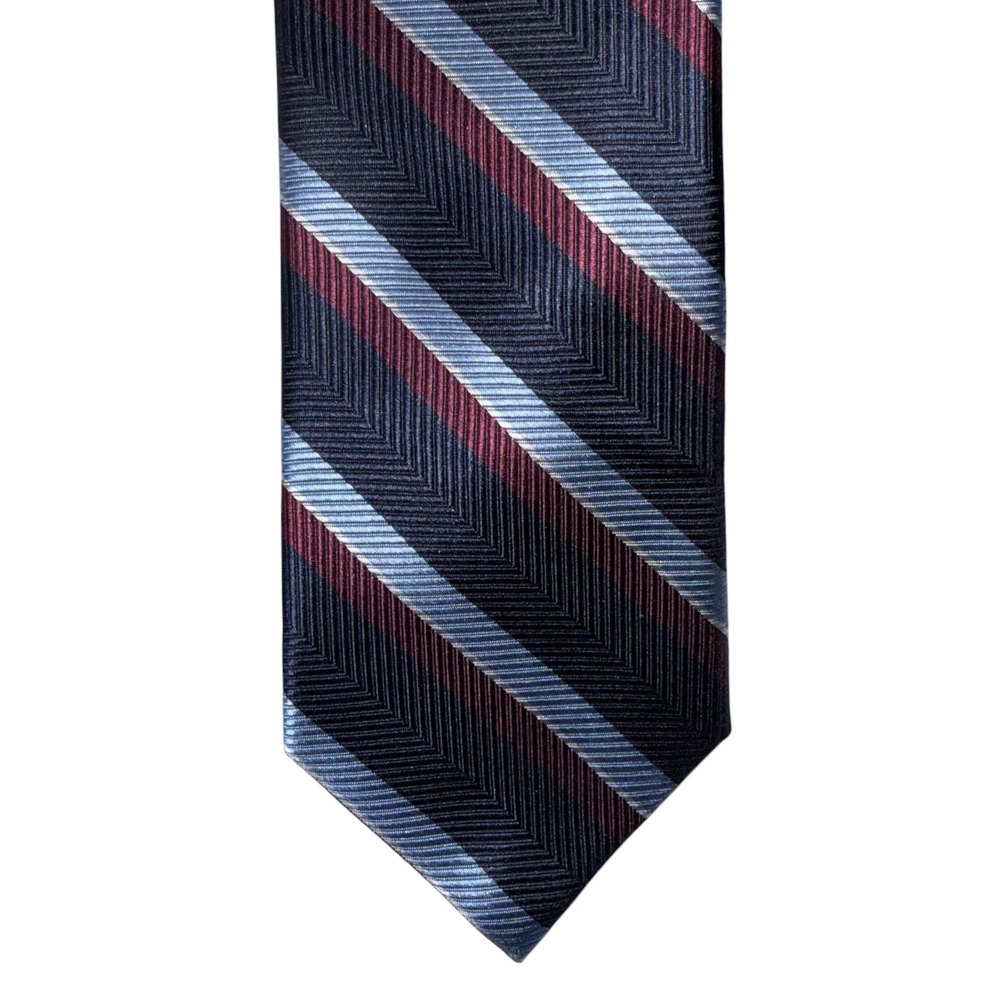 Daniel Cremieux 100% Silk Hand Made In Italy Mantero Archives Blue Striped Tie